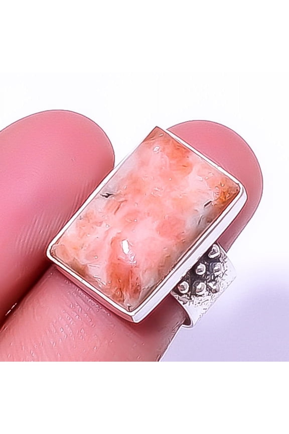 Golden Sunstone - Oregon Handmade 925 Sterling Silver Jewelry Ring s.7.5 T1, Christmas Gift, Gemstone Silver Jewelry, Golden Sunstone Ring, New Year S