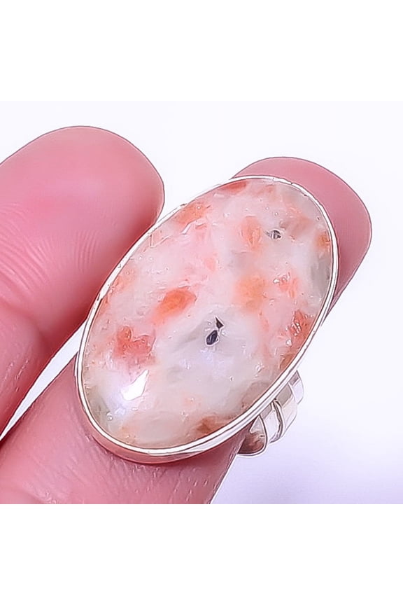 Golden Sunstone - Oregon Handmade 925 Sterling Silver Ring s.9 R6086-9 A346, Christmas Gift, Gemstone Silver Jewelry, Golden Sunstone Ring, New Year S