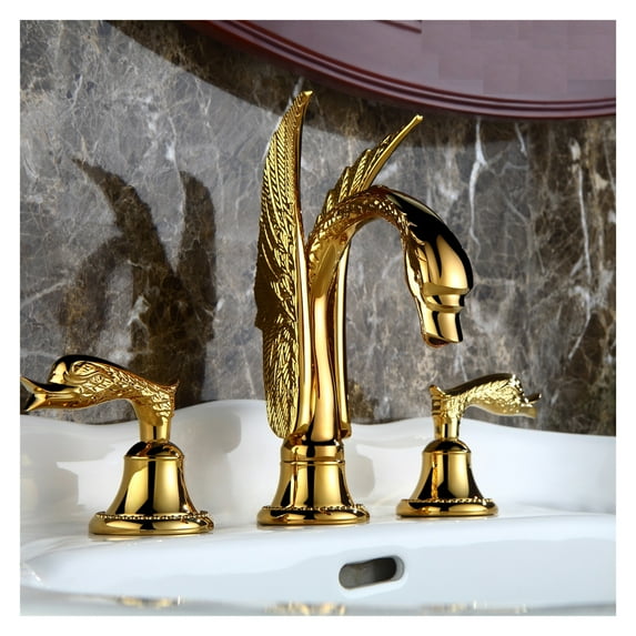 Golden Swan Brass Basin Faucet Cold Water Mixer 5 Holes Chrome/Brushed Sink Faucsts With Dual Handle Handle Shower Head