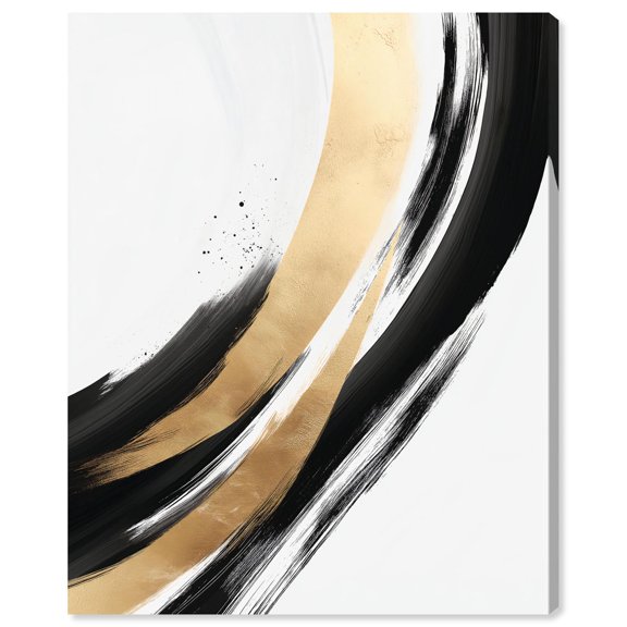 Golden Swirl III Canvas Print Black Gold Decor by Art Remedy, Gallery Wrapped, 30 x 36
