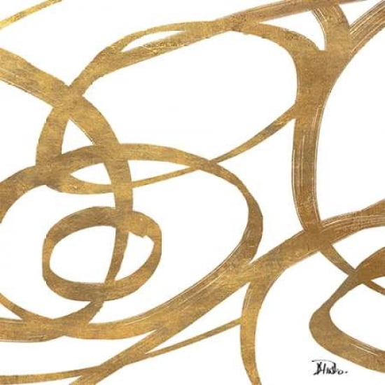 Golden Swirls Square Border I Canvas Art - Patricia Pinto (24 x 24)