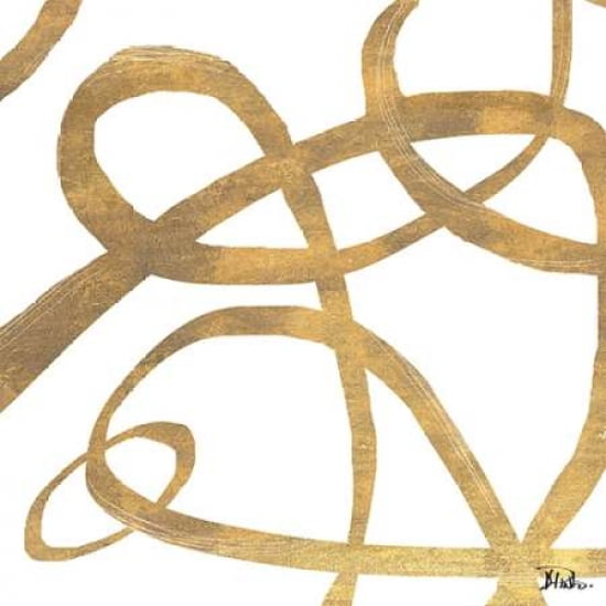 Golden Swirls Square Border II Canvas Art - Patricia Pinto (24 x 24)