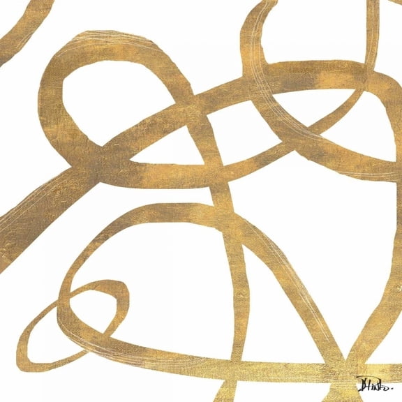 Golden Swirls Square Border II Poster Print by Patricia Pinto