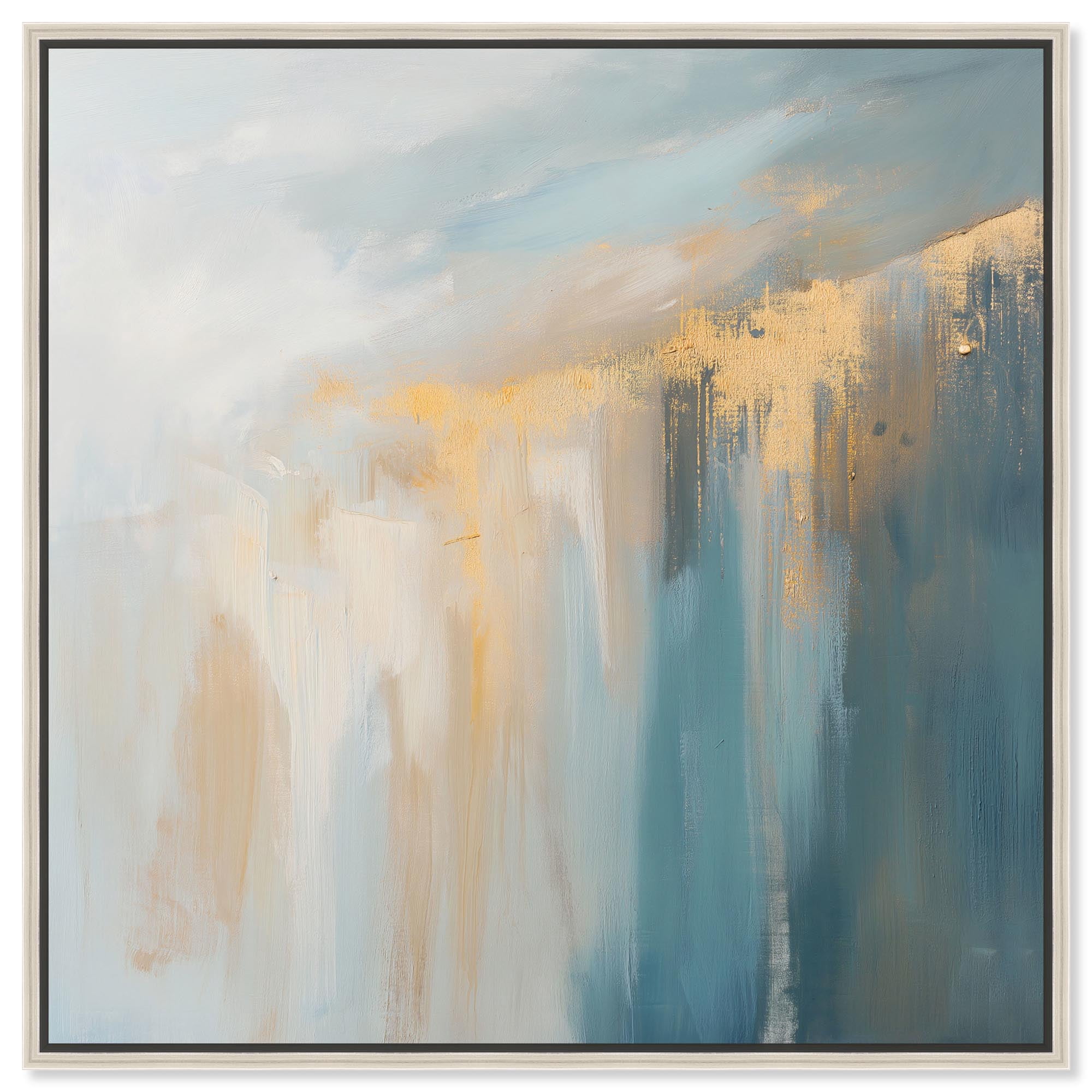 Golden Tears I Canvas Coastal Abstracts by Art Remedy, Silver Frame, 24 ...