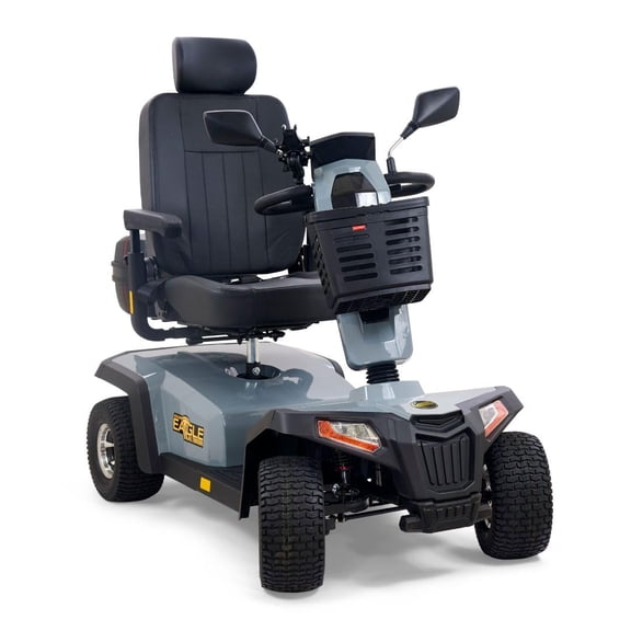 Golden Technologies Eagle All-Terrain GR596 Ultimate Off-Road Mobility Scooter for Rugged Outdoor Adventures, 500 lb Capacity, 13" Tires, Suspension, LED Lights, & 34-Mile Drive Range (Stone Grey)
