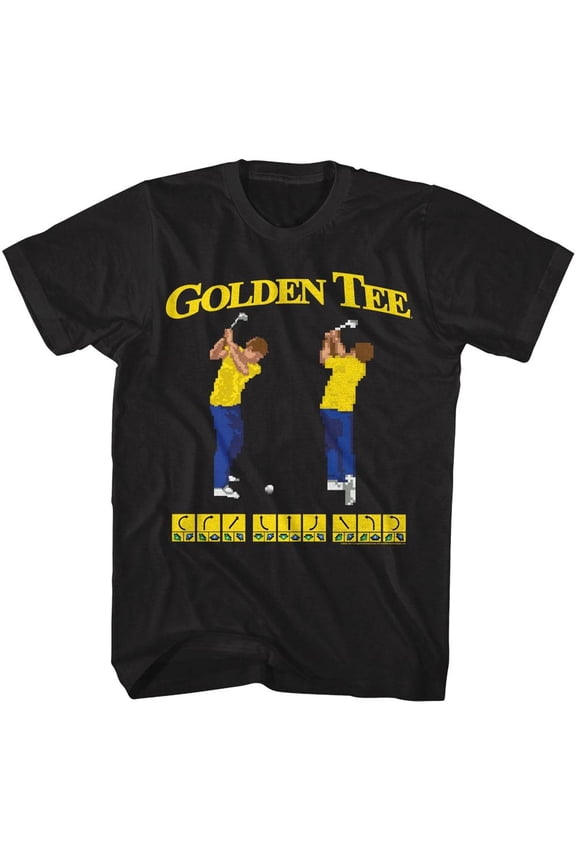 Golden Tee Arcade Swings Combo Men's T Shirt (Black, Big&Tall3XLT)