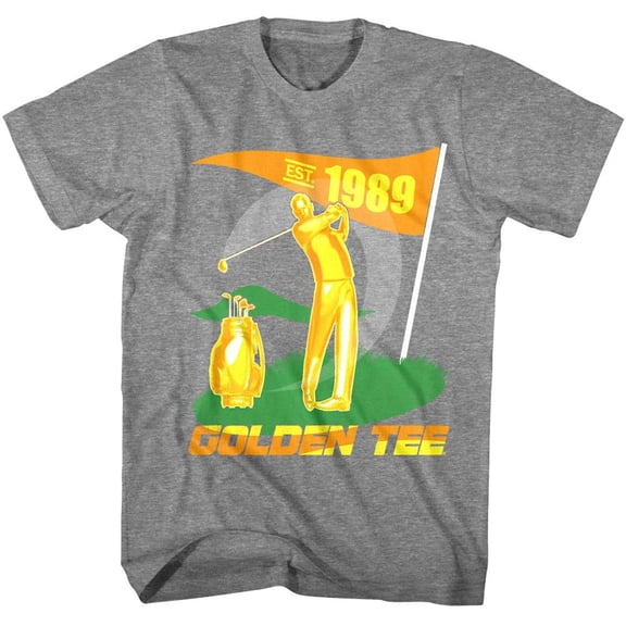 Golden Tee 1989 Golf Swing Men's T Shirt (GraphiteGrayHeather, AdultL)