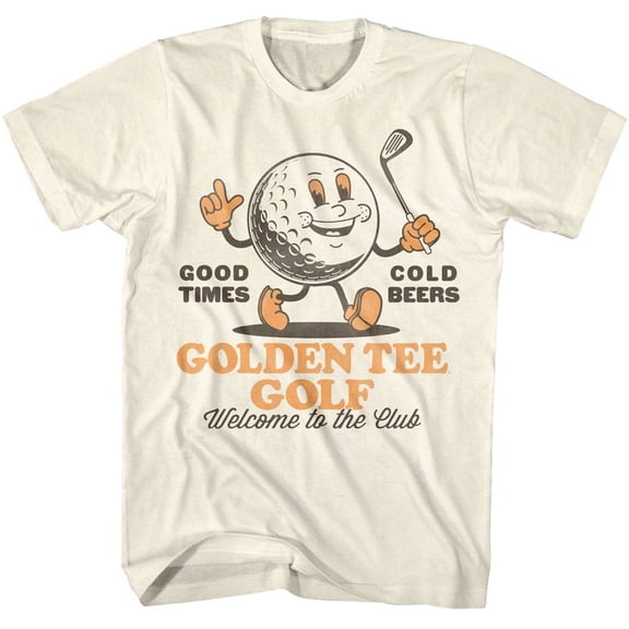 Golden Tee Golf Welcome to the Club Men's T Shirt (Ivory, Adult3XL)