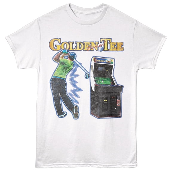 Golden Tee Arcade Golfer Men's T Shirt (White, AdultXL)