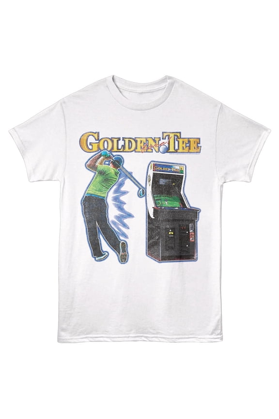 Golden Tee Arcade Golfer Men's T Shirt (White, AdultXL)