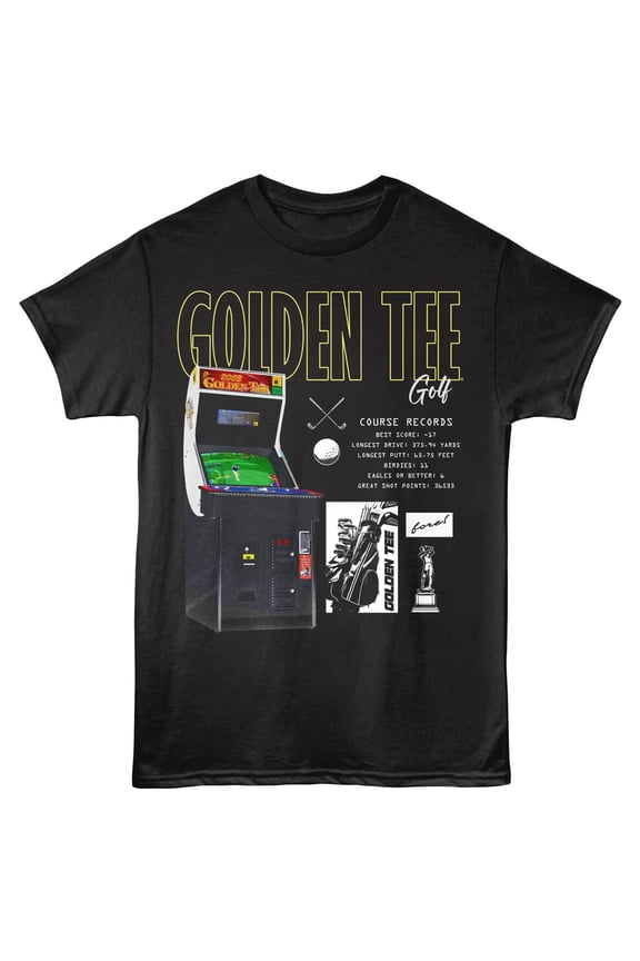 Golden Tee Golf Course Records Men's T Shirt (Black, Adult2XL)