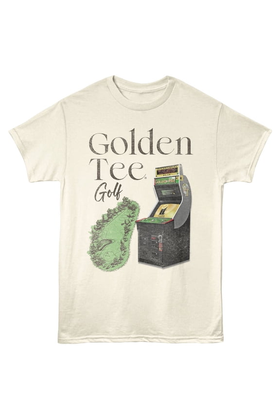 Golden Tee Golf Course Arcade Men's T Shirt (Ivory, Adult3XL)
