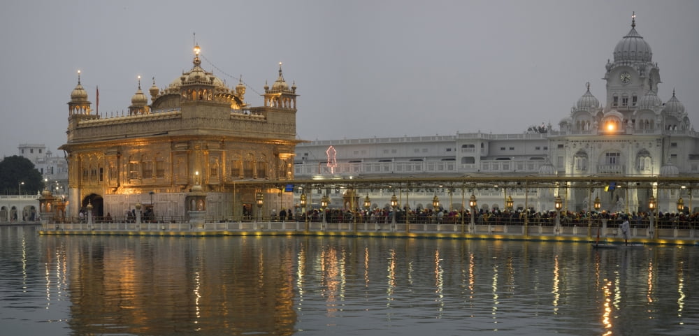 Golden Temple at dusk Amritsar Punjab India Canvas Art - Panoramic Images (25 x 12)