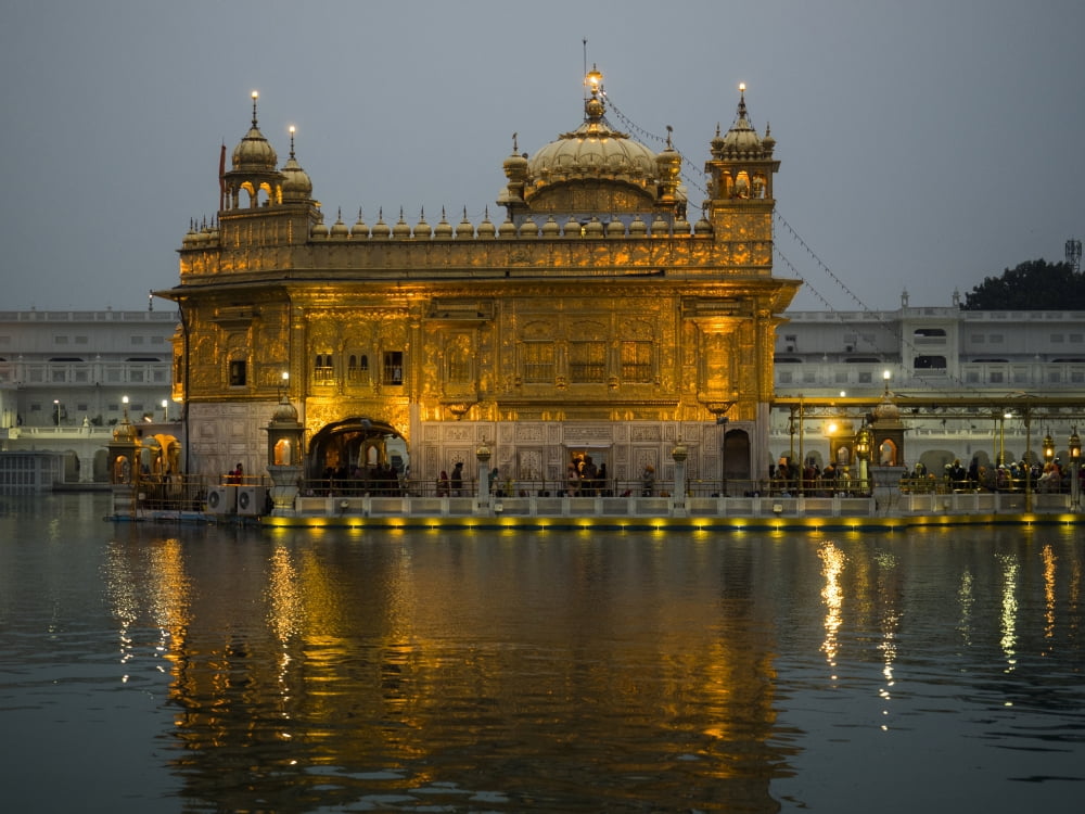 Golden Temple reflected in pool Amritsar Punjab India Canvas Art - Panoramic Images (12 x 16)
