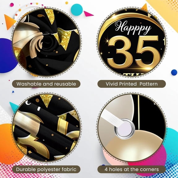 Golden Theme 50th Birthday Banner Black Background Banner Glitter Design Balloon Decor Celebration Banner for 50th Birthday Party Adult Birthday Celebration Indoor Party