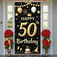 thumbnail image 1 of Golden Theme 50th Birthday Banner Crown Design Display Firework Pattern Glitter Style 50th Celebration Background for Adult Birthday Party Indoor Decoration Photo Shoot Backdrop, 1 of 9