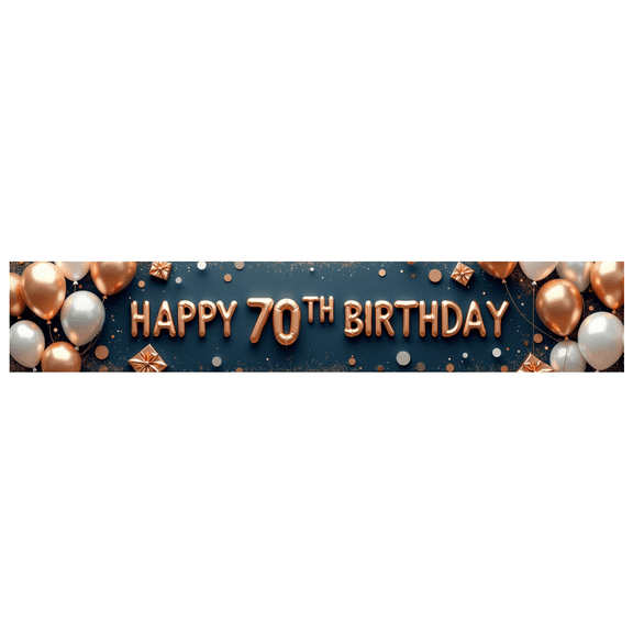 Golden Theme Banner Decorative Design 70th Birthday Balloon Decoration for Birthday Party Indoor Celebration Event Decoration