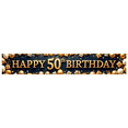 thumbnail image 1 of Golden Theme Banner Decorative Gift Design Elegant Celebration 50th Birthday Banner for Birthday Party Event Decoration Photo Shoot, 1 of 9