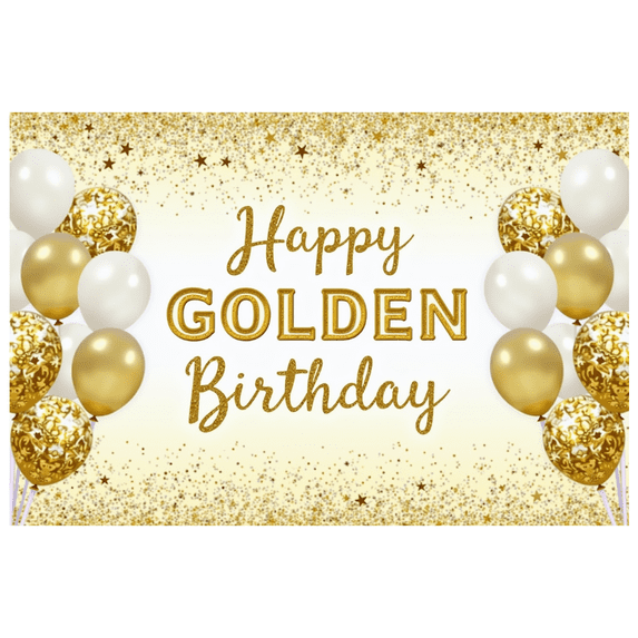 Golden Theme Banner Glitter Design Decorative Backdrop for Birthday Celebration Party Background Holiday Event