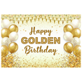 thumbnail image 1 of Golden Theme  Banner Glitter Design Decorative Backdrop for Birthday Celebration Party Background Holiday Event, 1 of 8