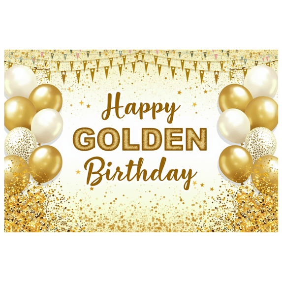 Golden Theme Banner Glitter Design Decorative Backdrop for Birthday Celebration Party Background Holiday Event