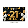 thumbnail image 1 of Golden Theme Happy 21 Birthday Banner Decorative Design Party Celebration Event Decoration for Adult Birthday Beer Celebration Milestone Party, 1 of 7