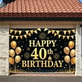 thumbnail image 1 of Golden Theme Happy 40th Birthday Banner Black Background 40th Birthday Display Glittery Design Balloon Decor Birthday Party Backdrop for 40th Birthday Party Adult Gathering Family Celebration, 1 of 8