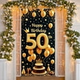 thumbnail image 1 of Golden Theme Happy 50th Birthday Banner Crown Design 50th Birthday Display Starry Elements Luxury Milestone Birthday Backdrop for 50th Birthday Party Adult Celebration Anniversary Event, 1 of 9