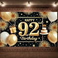 thumbnail image 1 of Golden Theme Happy 92nd Birthday Banner Star Pattern 92nd Birthday Display Firework Design Gift Box Decor 92nd Birthday Backdrop for 92nd Birthday Party Senior Birthday Celebration Milestone Party, 1 of 4