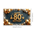 thumbnail image 1 of Golden Theme Happy Birthday Banner Decorative Elements 80th Birthday Party Backdrop for Milestone Celebration Event Decoration Indoor Party, 1 of 8