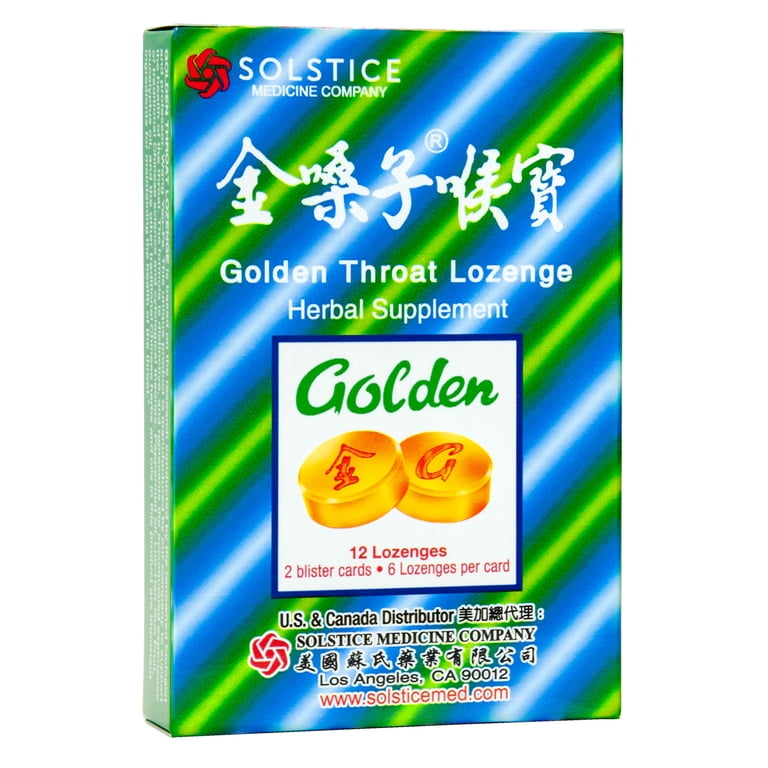 Golden Throat Lozenge Herbal Supplement, 12 ct, Unisex - Walmart.com