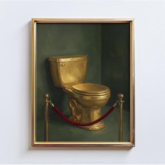 Golden Throne Luxe Bathroom Wall Art Home Decor Unframed Paper Print