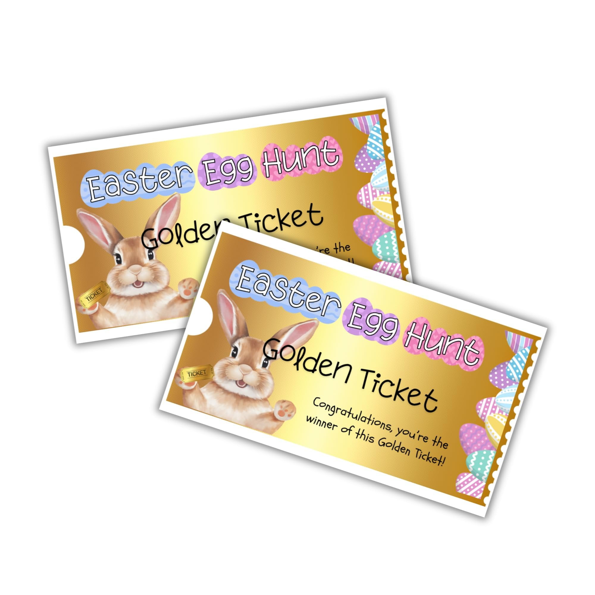 Vip Raffel Ticets Golden Ticket Egg Hunt for Kids Put in Easter Basket 30pk 2x3.5 ...