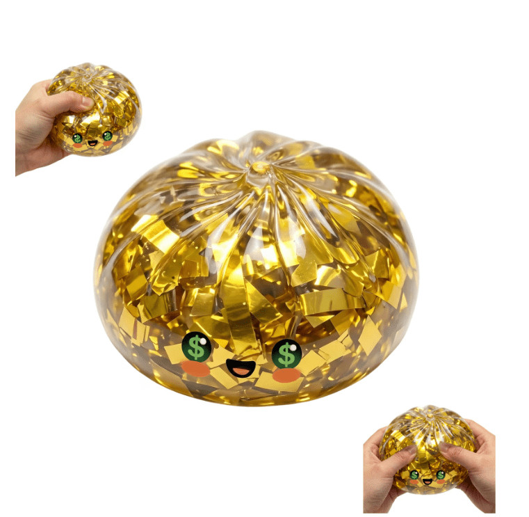 The Golden Ticket Mystery Dumpling Blind Box-Golden Starlight Chase Version Squishy Dumpling,Golden Squishy Bun The Original Starlight Dumpling , 1 Pcs Stress Relief Ball for Adult