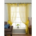 thumbnail image 1 of Golden Tie Top Sheer Tissue Curtain With Tie Back / Drape / Panel - 96" - Pair, 1 of 3