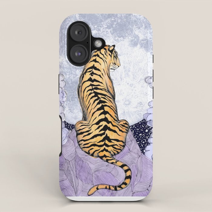 Golden Tiger, Lavender Clouds and Mountain Peaks Tough Cell Phone Case ...