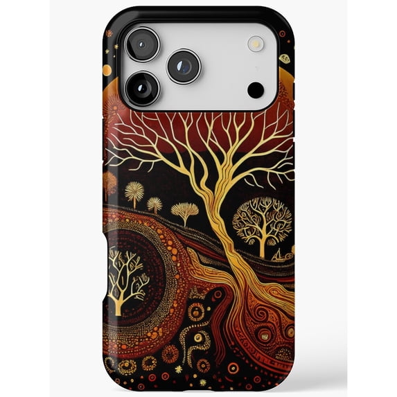 Phone For Delivery Golden Tree of Life and Flowing Roots Tough Phone Case for Select Apple ...