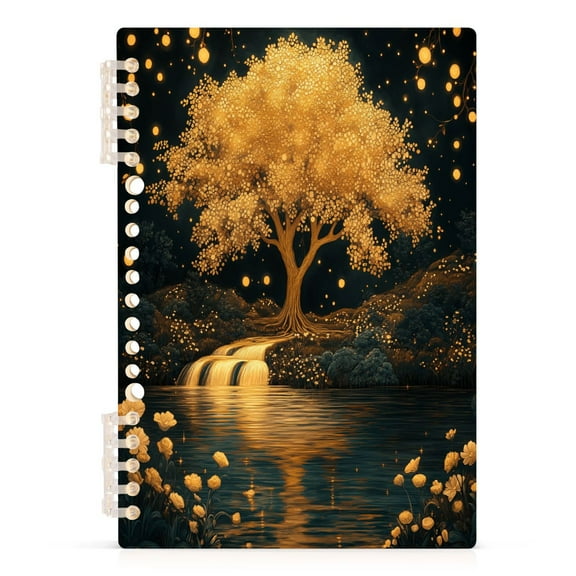 Golden Tree on River Bank Notebooks 1-subject Journal 60 Sheets A5 College Ruled Paper Detachable Ring 8.3"x5.7"