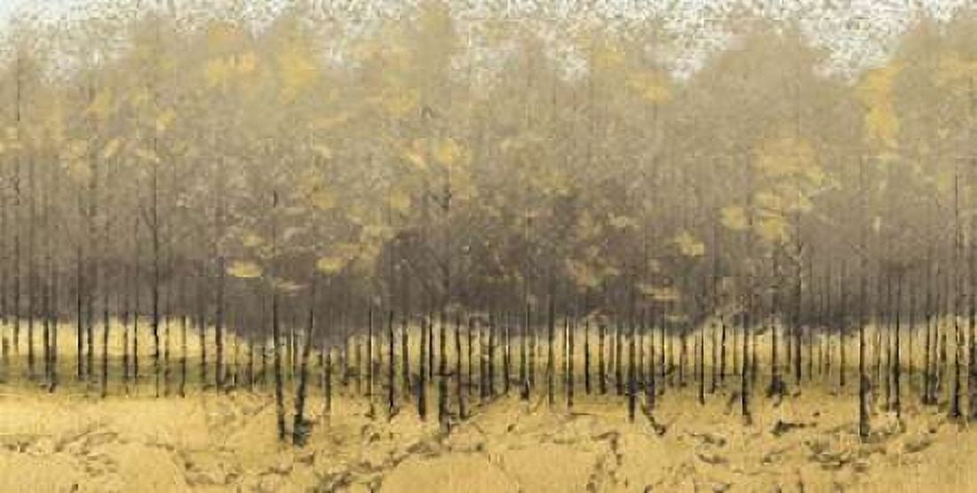 Golden Trees III Taupe Canvas Art - James Wiens (24 x 48)