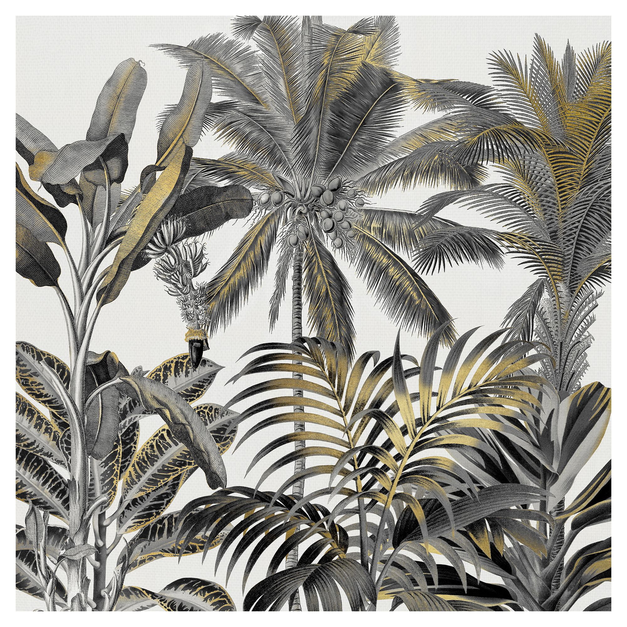Golden Tropics by Tania Bello Palm Trees and Ferns Canvas Art
