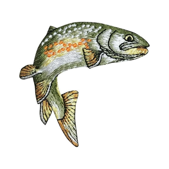 Golden Trout - Tail-fin Down - Fishing - Iron on Applique/Embroidered Patch