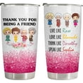 thumbnail image 1 of Golden Tumbler 20oz – Thank You for Being a Friend – Double Wall Vacuum Insulated Stainless Steel Cup – Keeps Drinks Hot or Cold – Glitter Travel Mug Gift for Women & Friends, 1 of 6