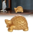 thumbnail image 1 of Golden Turtle Statue, Turtle Decor Figurines, 2.55x1.5Inch Plastic Turtle Sculpture, Chinese Handmade Figurines Ornament, 1Pcs Home Office Tabletop Decorations Souvenir, 1 of 9