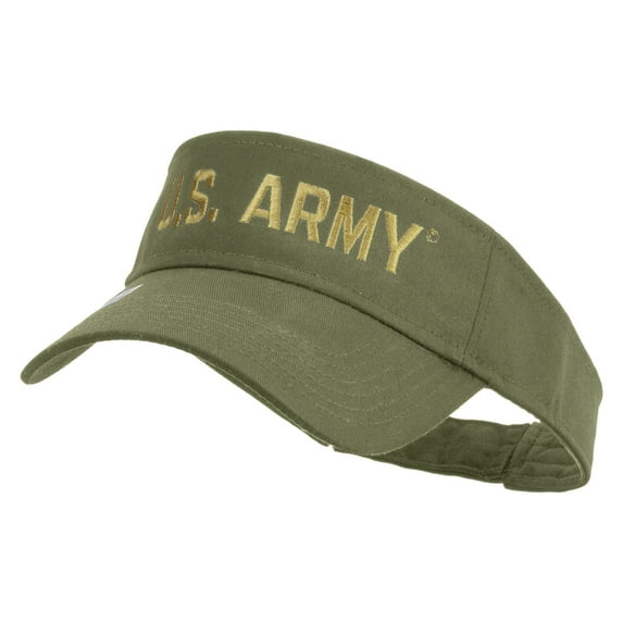 Golden US Army Embroidered Cotton Twill Sun Visor - Khaki OSFM