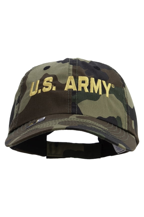 Golden US Army Embroidered Enzyme Washed Camo Cap - Camo OSFM