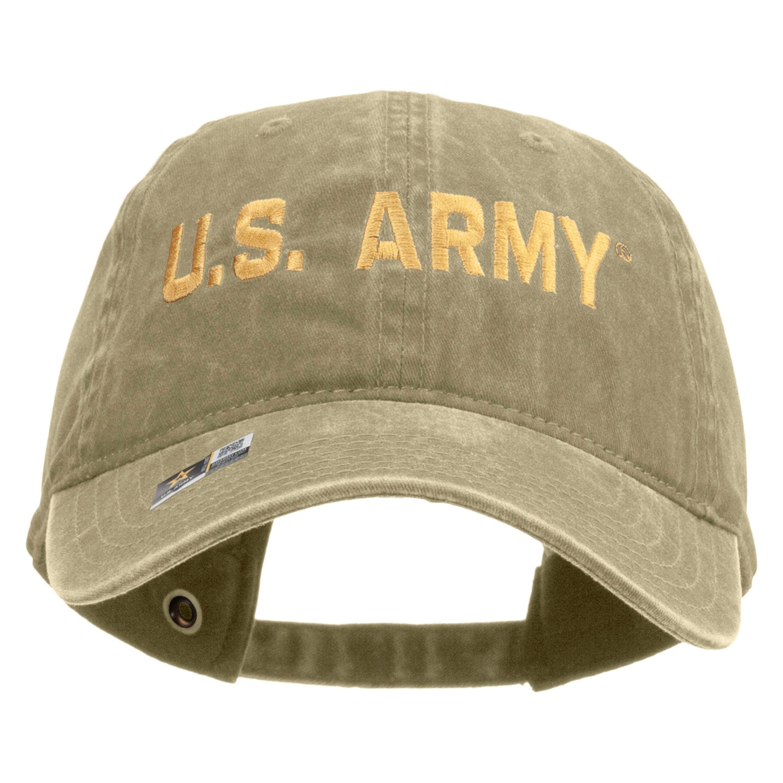 US Army Corps Of Engineers Embroidered Cap – Washed Cotton Twill, Brass Buckle, Low Profile, One Size Fits Most