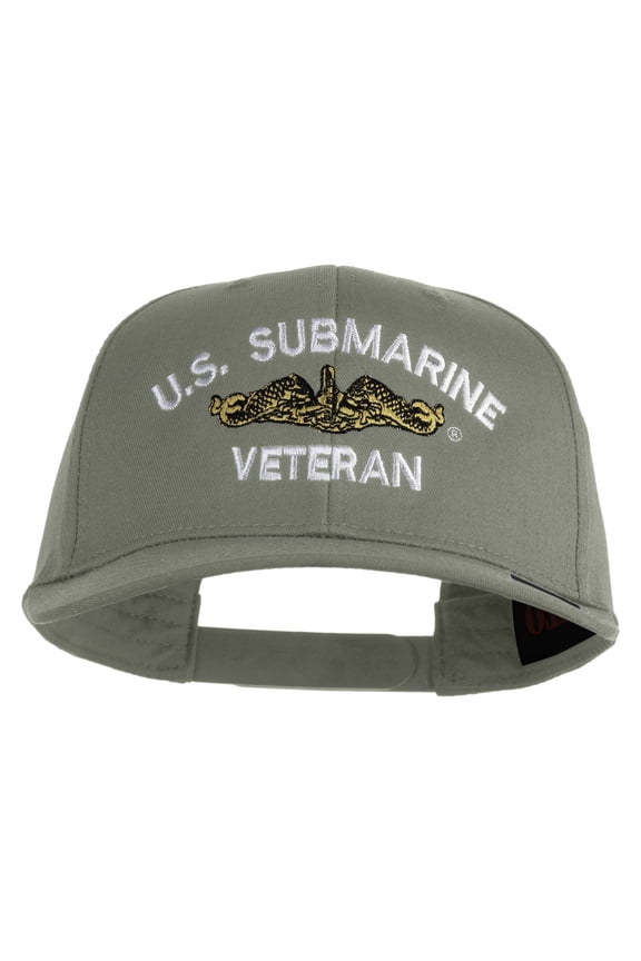 Golden US Submarine Veteran Embroidered Solid Cotton Twill Pro Style Cap - Grey OSFM