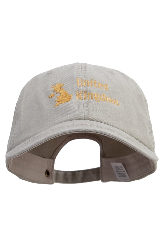 Golden United Kingdom Embroidered Big Size Washed Pigment Dyed Cap - Stone XL-3XL