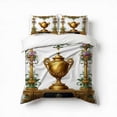 thumbnail image 1 of Golden Urn Ornate Frame Design Bedding Set 3 Pcs Soft Microfiber Quilt Cover For Bedroom Decor, Comforter Cover With 2 Pillowcase, 1 of 5