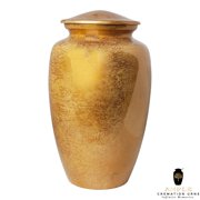 Golden Urn for Ashes Large Memorial Aluminum Funeral Urn 10 INCHES Ship by Fedex Ready to ship